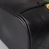 シャネル ココマーク ビコローレ レザー バニティバッグ ハンドバッグ ブラック - NEWSED