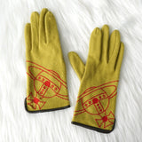 ヴィヴィアン ウエストウッド オーブ レザー口 手袋 グローブ ライム イエロー グリーン - NEWSED