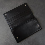 プラダ サフィアーノ レザー 二つ折り財布 長財布 三角プレート ブラック - NEWSED