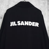 ジルサンダー バックロゴ ビスコース ロングコート スタッフコート ブラック - NEWSED
