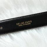 セリーヌ ヴィンテージ サルキー 輪馬車 レザー ベルト ブラック / ゴールド - NEWSED