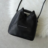 エムエムシックス メゾン マルジェラ レザー ジャパニーズバッグ ショルダーバッグ ブラック - NEWSED