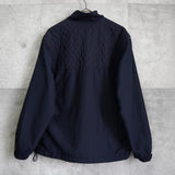 バレンシアガ ヴィンテージ ワンポイントロゴ ハーフジップ キルティング ナイロン トラックジャケット ネイビー - NEWSED