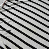 エムエムシックス メゾンマルジェラ ボートネック ボーダー ノースリーブ ポンチョ ケープ カットソー ブラック / ホワイト レディース - NEWSED