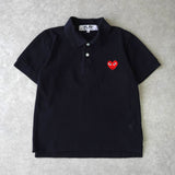 プレイ コムデギャルソン ハートロゴ 半袖ポロシャツ ブラック - NEWSED