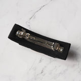 サルバトーレ フェラガモ ヴァラリボン ラインストーン ビジュー キャンバス バレッタ 髪留め ブラック 箱付き - NEWSED