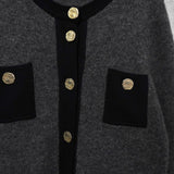 イヴ サンローラン ヴィンテージ 金ボタン カーディガン グレー レディース - NEWSED