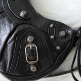 バレンシアガ ル カゴール レザー ワンショルダーバッグ ショルダーバッグ ブラック ミラー ポーチ付き - NEWSED