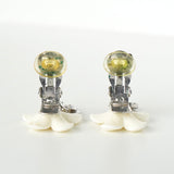 シャネル ココマーク フラワー ラインストーン イヤリング シルバー / ホワイト - NEWSED