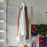 メゾンマルジェラ オーバーサイズ ドッキング ニット シャツワンピース ベージュ / ホワイト レディース - NEWSED