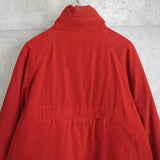 バーバリー ヴィンテージ 中綿ジャケット ミドルコート ホースロゴ 刺繍 イギリス製 レッド - NEWSED