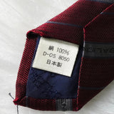 バレンシアガ ヴィンテージ シルク ストライプ柄 ロゴ ネクタイ ワインレッド - NEWSED