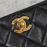 シャネル ココマーク ターンロック マトラッセ ラムスキン チェーン トートバッグ ブラック - NEWSED