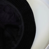 アミパリ アミ パリス ハートロゴ コーデュロイ バケットハット 帽子 ブラック - NEWSED