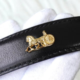 セリーヌ ヴィンテージ 輪馬車 サルキー レザー ベルト ブラック - NEWSED