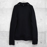 バーバリー ジップアップ ニットジャケット ホースロゴ 刺繍 ノバチェック裏地 キリティング裏地 ブラック - NEWSED