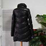 バーバリー ブルーレーベル ホースロゴ ノバチェック裏地 ロング ダウンジャケット レディース ダークブラウン - NEWSED