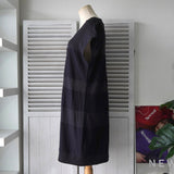 エムエムシックス メゾンマルジェラ シアー ボーダー柄 ミディアム丈 ワンピース ネイビー - NEWSED