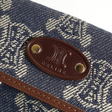 セリーヌ パリマカダム デニム / レザー コンパクトウォレット 二つ折り財布 ブルー / ブラウン - NEWSED