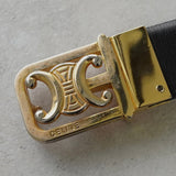 セリーヌ トリオンフ レザー ベルト ゴールド / ブラック - NEWSED