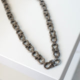 サルバトーレ フェラガモ ガンチーニ チェーン ネックレス ブラックシルバー - NEWSED