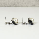 シャネル ココマーク カメリア ラインストーン パール ピアス シルバー / ブラック - NEWSED