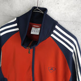 アディダス トラックジャケット ロゴ刺繍 レッド/ネイビー - NEWSED