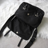 プラダ ポコノ テスート ナイロン 三角プレート ショルダーバッグ メッセンジャーバッグ ブラック - NEWSED