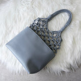 ステラ マッカートニー ノッテッド レザー 編み込み ハンドバッグ ブルー - NEWSED