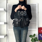 プラダ ポコノ テスート ナイロン サフィアーノレザー ロボット バックパック リュックサック ブラック ギャランティーカード付き - NEWSED