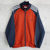 アディダス トラックジャケット ロゴ刺繍 レッド/ネイビー - NEWSED