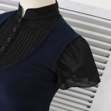 ソニアリキエル ドッキング ブラウス ニット 半袖トップス ブラック レディース - NEWSED