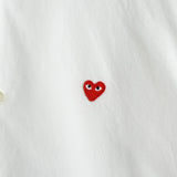 プレイ コム デ ギャルソン ハートロゴ 長袖シャツ ホワイト - NEWSED