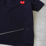 プレイ コムデギャルソン ハートロゴ 半袖ポロシャツ ブラック - NEWSED