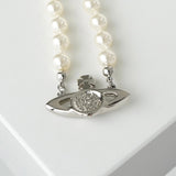 ヴィヴィアン ウエストウッド オーブ ラインストーン パール ネックレス チョーカー - NEWSED