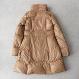 バーバリー ダウンコート ダウンジャケット ホースロゴ 刺繍 ノバチェック裏地 ベージュ レディース - NEWSED