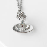 ヴィヴィアン ウエストウッド ミニ オーブ ラインストーン シルバー ネックレス 箱付き - NEWSED