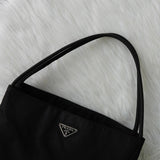 プラダ ポコノ テスート ナイロン トライアングルロゴ ハンドバッグ トートバッグ ブラック - NEWSED