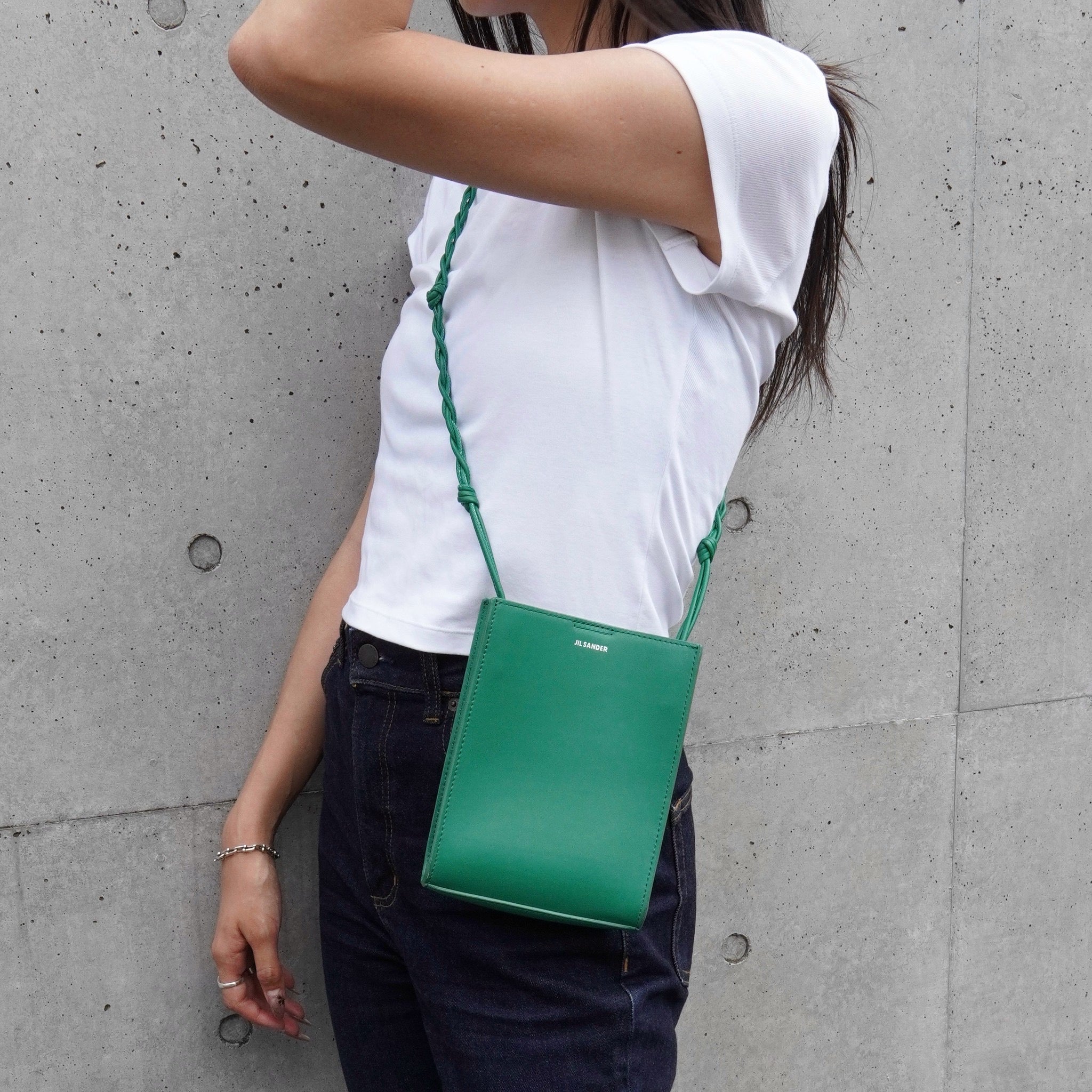 ジルサンダー タングル スモール レザー ショルダーバッグ グリーン