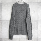 ポロラルフローレン ケーブル編み ニット ロゴ刺繍 グレー - NEWSED