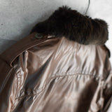 バーバリー ブラックレーベル ファー襟 パテント ダウンジャケット ブラウン - NEWSED