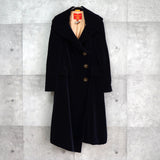 ヴィヴィアン ウエストウッド オーブボタン アシンメトリー ベロア チェスターコート ロングコート ダークネイビー - NEWSED