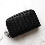 ボッテガ ヴェネタ イントレチャート レザー コインケース ミニポーチ ブラック - NEWSED