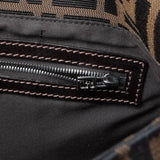 フェンディ マンマバケット ズッカ キャンバス / レザー ワンショルダーバッグ ブラウン - NEWSED