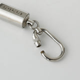 グッチ ロゴ ダブル カラビナ キーホルダー ストラップ シルバー - NEWSED