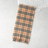 バーバリー ヴィンテージ 英国製 ノバチェック カシミヤ ウール マフラー ベージュ - NEWSED