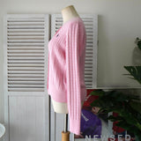 ラルフローレン ロゴ ケーブル編み ニットカーディガン パステルピンク - NEWSED