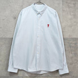 アミパリ アミ パリス ストライプ柄 ハートロゴ 長袖シャツ ブルー - NEWSED