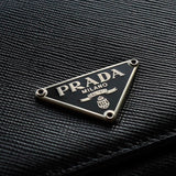 プラダ サフィアーノ レザー 長財布 二つ折り財布 三角プレート ブラック - NEWSED