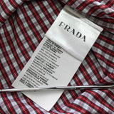 プラダ ギンガムチェック柄 長袖シャツ フォーマル メンズ レッド / ホワイト - NEWSED